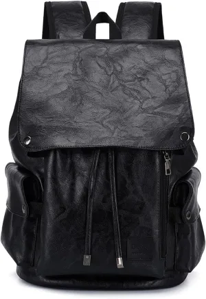Leather Backpack for Women, Fashion Anti Theft Backpack Water Resistant Travel Daily, Black