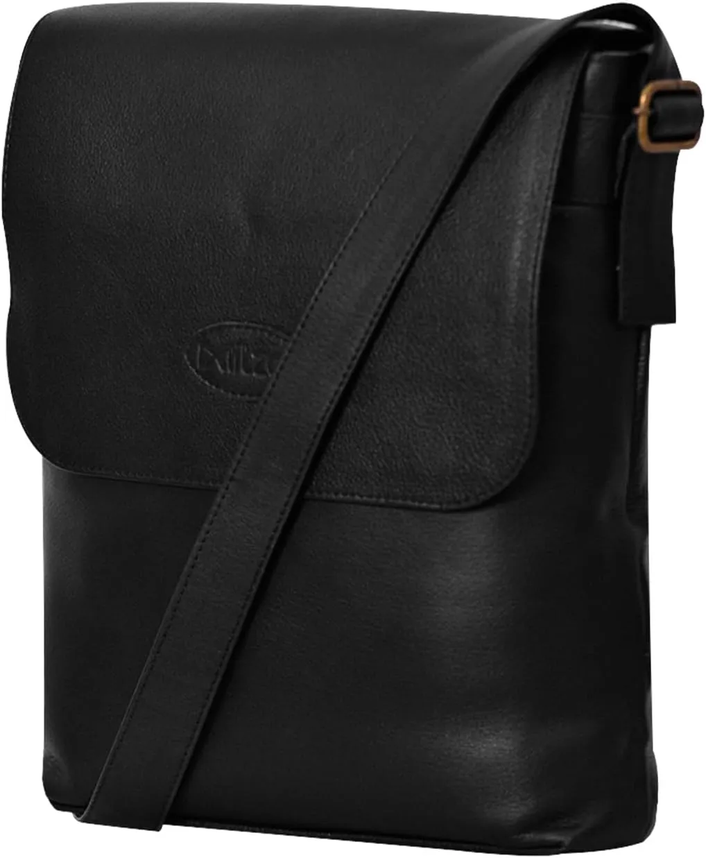 Leather Saddle Crossbody Bag Semi-Vegetable Cow Skin Leather, Magnetic Closure, Multiple Pockets, Crossbody Design