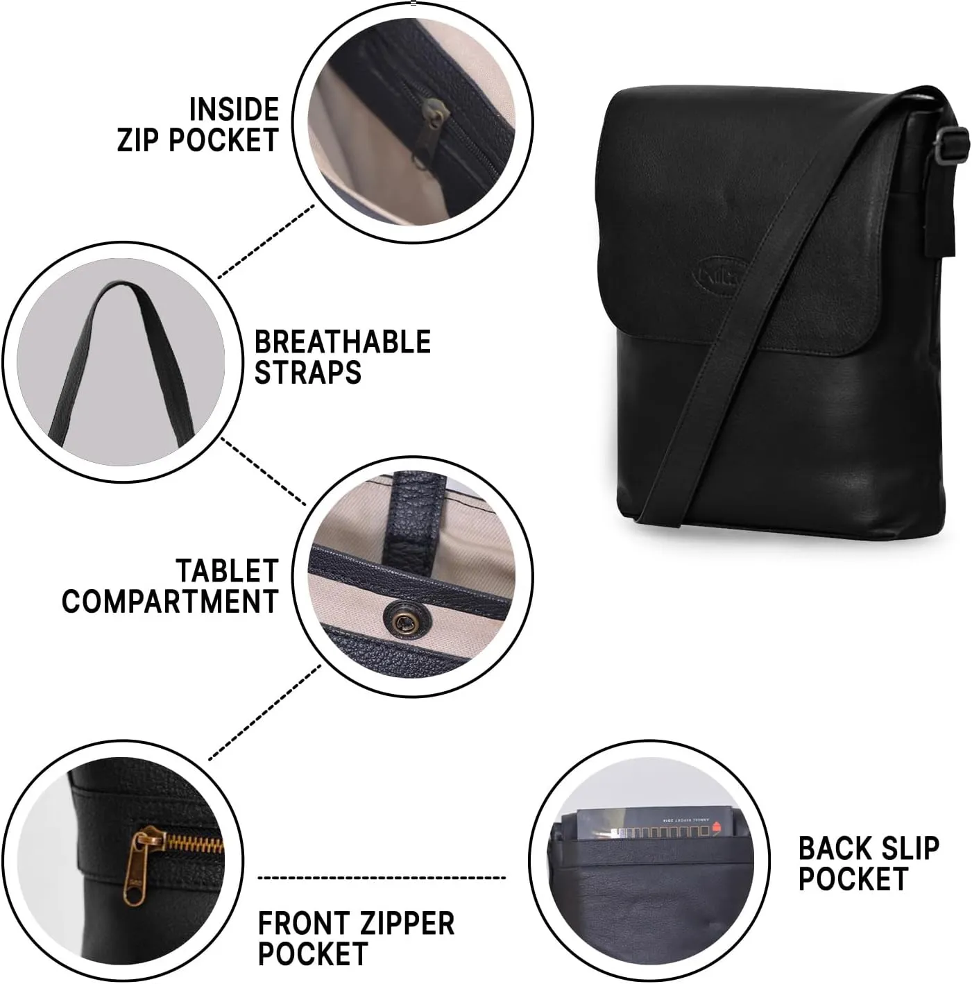 Leather Saddle Crossbody Bag Semi-Vegetable Cow Skin Leather, Magnetic Closure, Multiple Pockets, Crossbody Design