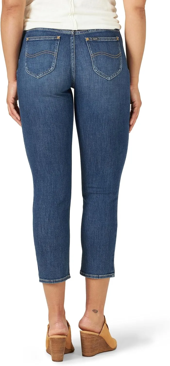 Lee Women's Ultra Lux Mid-Rise Cigarette Crop Jean