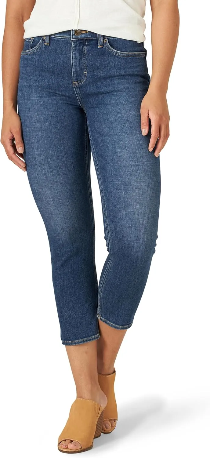 Lee Women's Ultra Lux Mid-Rise Cigarette Crop Jean