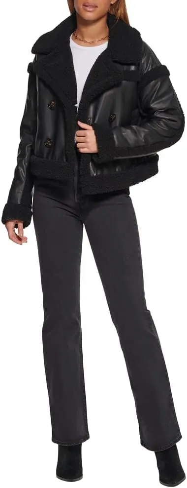 Levi's Women's Sherpa Lined Cropped Moto Jacket