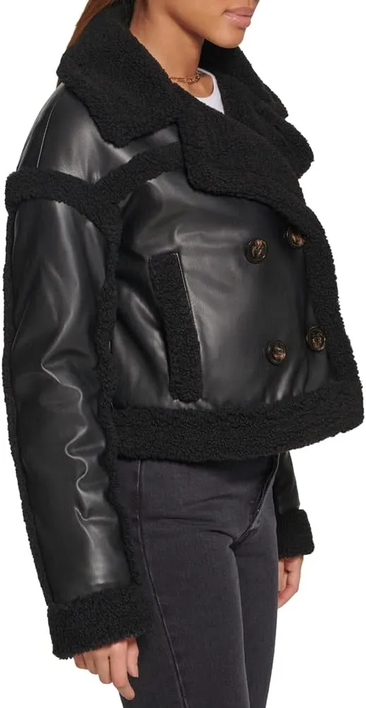 Levi's Women's Sherpa Lined Cropped Moto Jacket
