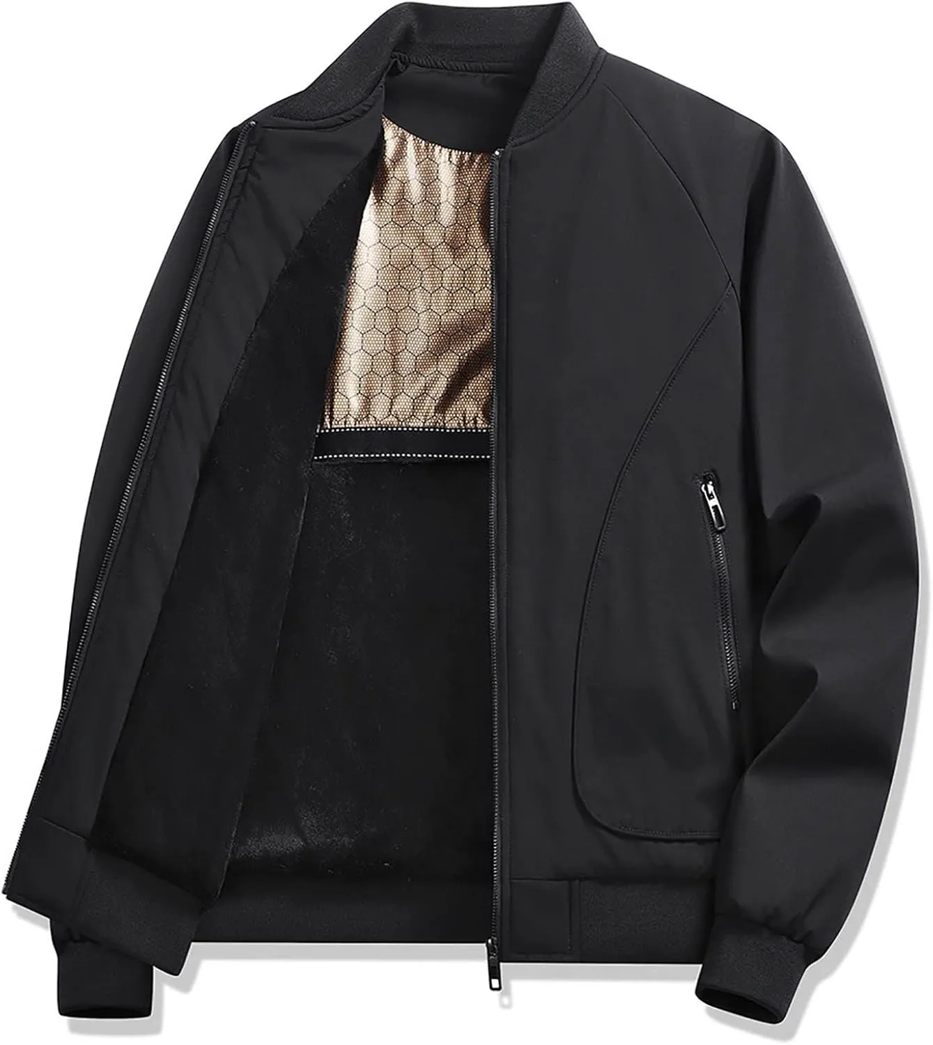 Lightweight Thin Windbreakers for Men Spring Outerwear Coat Casual Trend Plus Fleece Thickened Thermal Jacket for Hiking