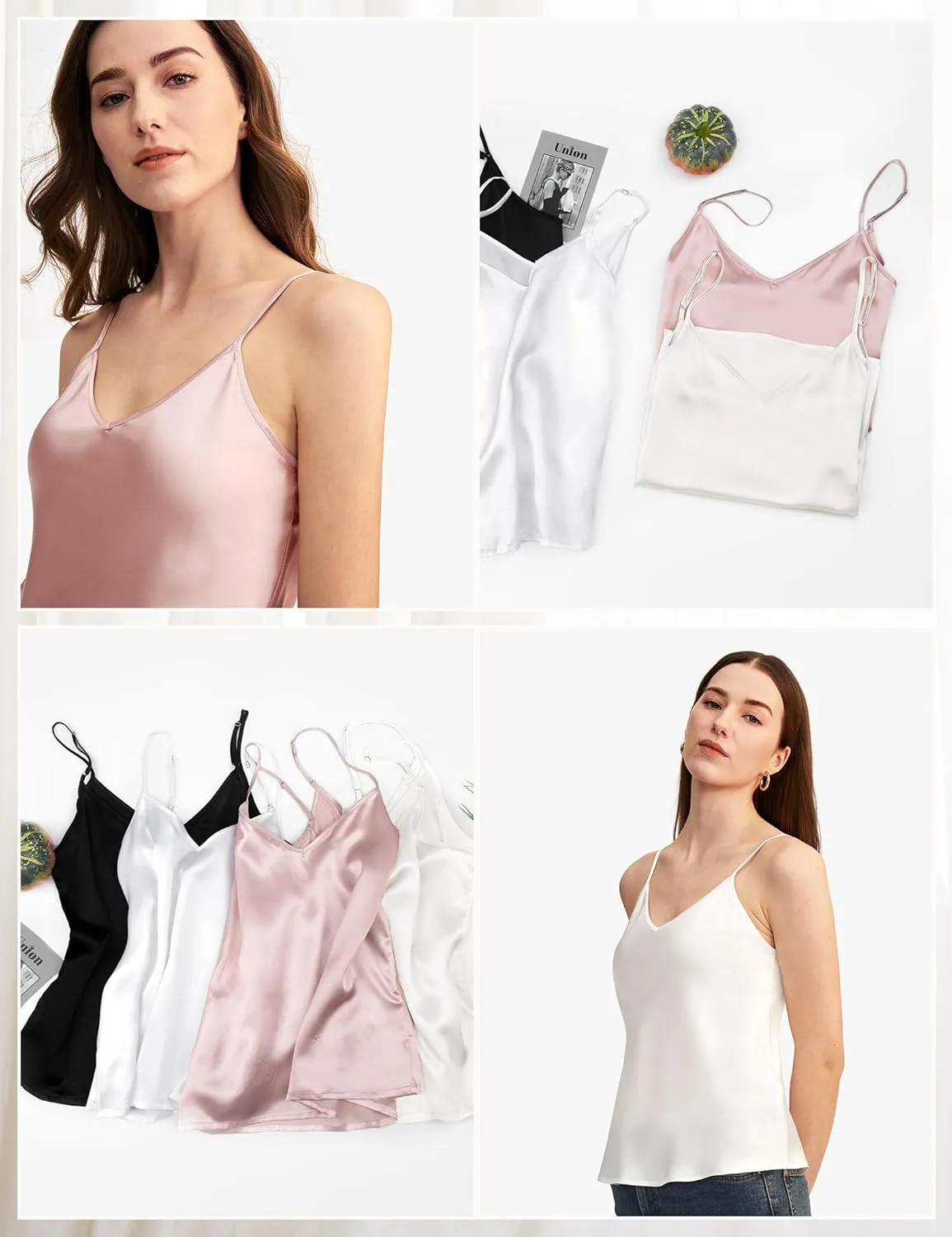 LilySilk Womens Silk Camisole 100% 19MM Mulberry Silk Basic Tank Tops Summer Casual Classic Top Loose