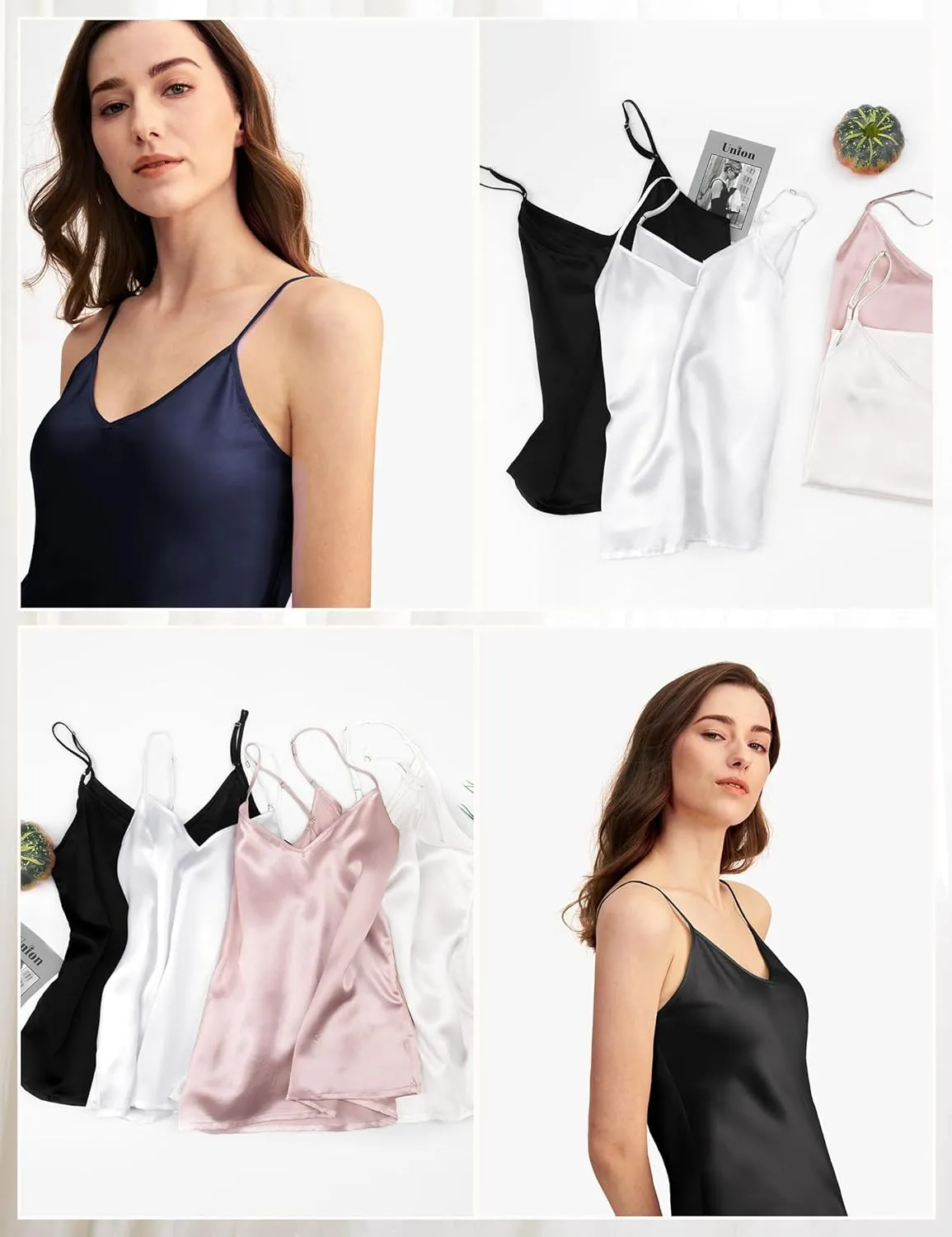 LilySilk Womens Silk Camisole 100% 19MM Mulberry Silk Basic Tank Tops Summer Casual Classic Top Loose
