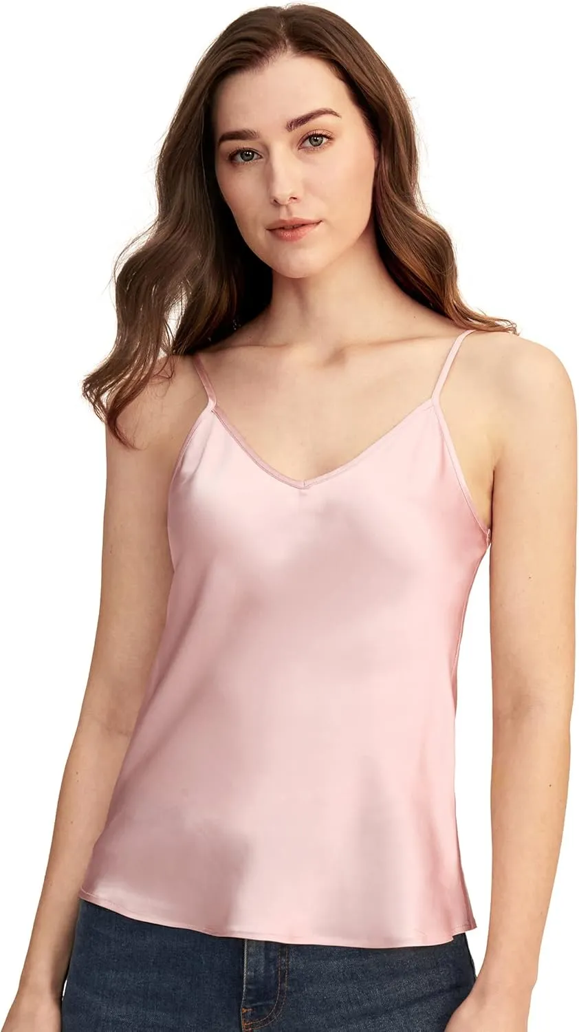 LilySilk Womens Silk Camisole 100% 19MM Mulberry Silk Basic Tank Tops Summer Casual Classic Top Loose