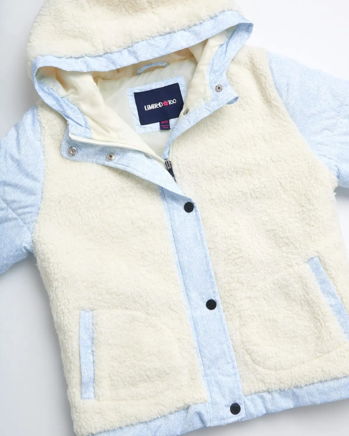 Limited Too Girls' Coat - Sherpa Lined Fleece Sweatshirt Jacket (7-16)