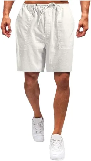 Linen Shorts for Men Men's Sports Shorts Beach Shorts Casual Cotton Linen Shorts Casual Shorts for Men Carpenter