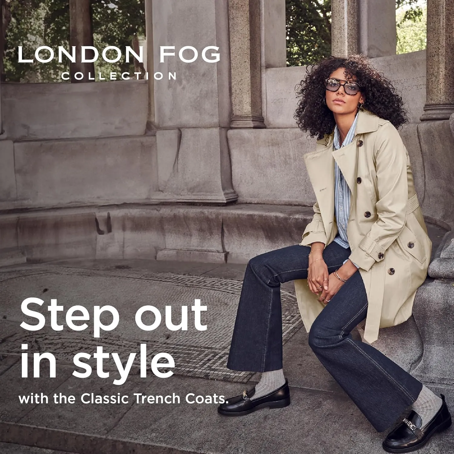 London Fog Women's 3/4 Length Double-Breasted Trench Coat with Belt