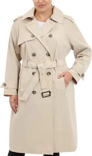 London Fog Women's 3/4 Length Double-Breasted Trench Coat with Belt