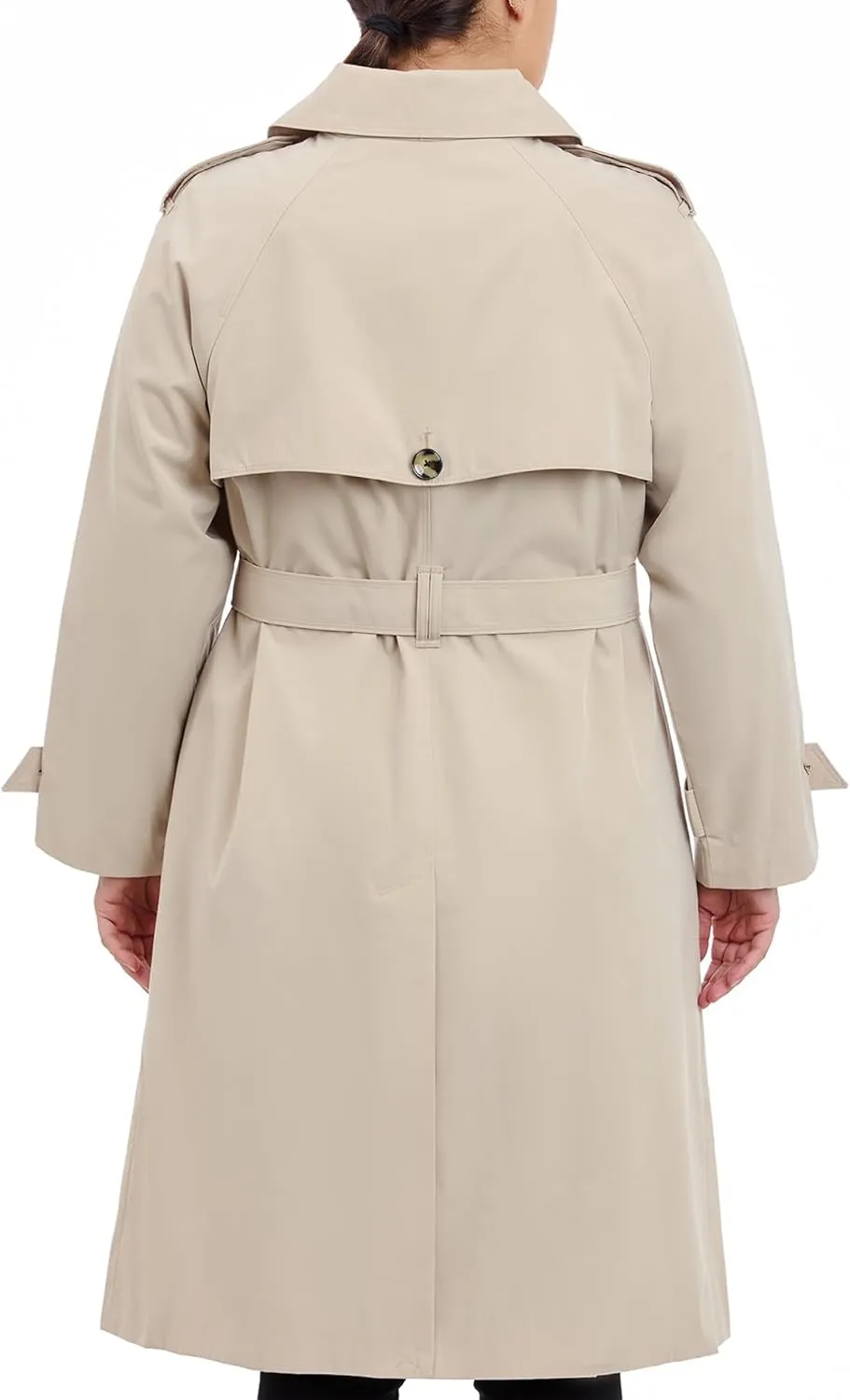 London Fog Women's 3/4 Length Double-Breasted Trench Coat with Belt