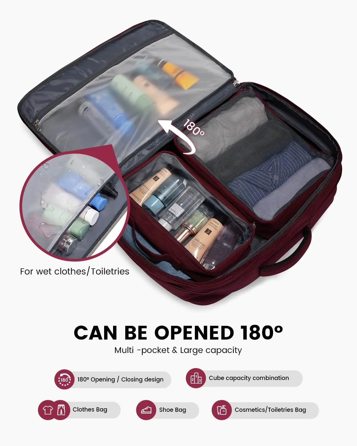 LOVEVOOK Carry on Backpack, 45L Large Travel Backpack for Women Men Airline Approved, Expandable Large Suitcase Backpacks With 4 Packing Cubes, Aer Travel Pack 3, Water Resistant Weekender Bag
