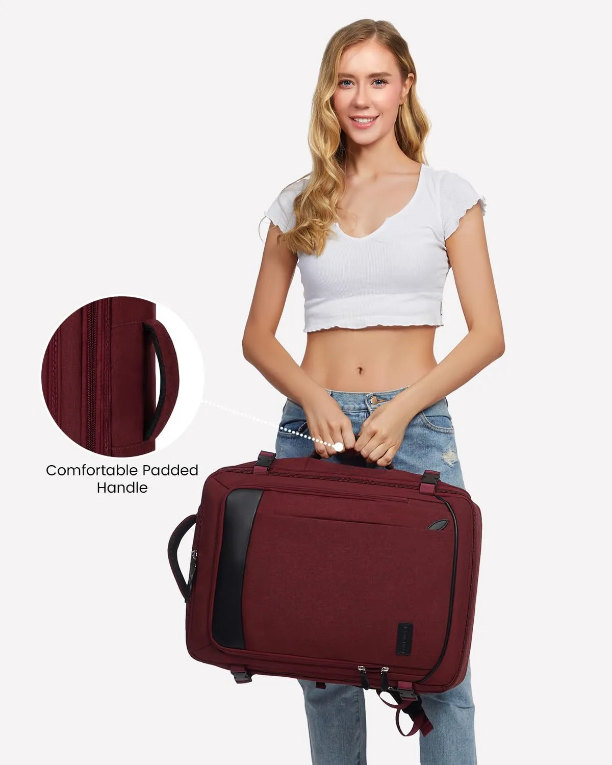 LOVEVOOK Carry on Backpack, 45L Large Travel Backpack for Women Men Airline Approved, Expandable Large Suitcase Backpacks With 4 Packing Cubes, Aer Travel Pack 3, Water Resistant Weekender Bag