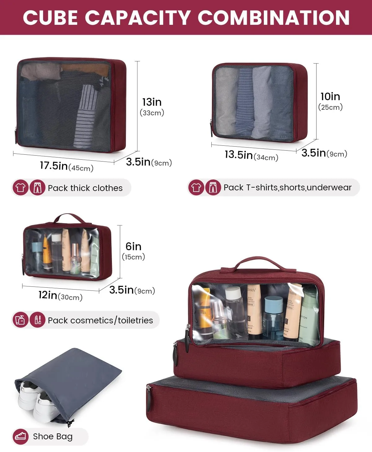 LOVEVOOK Carry on Backpack, 45L Large Travel Backpack for Women Men Airline Approved, Expandable Large Suitcase Backpacks With 4 Packing Cubes, Aer Travel Pack 3, Water Resistant Weekender Bag