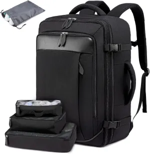 LOVEVOOK Carry on Backpack, 45L Travel Backpack for Women Men Airline Approved, Expandable Large Suitcase Backpacks With 4 Packing Cubes, Aer Travel Pack 3, Water Resistant Weekender Bag