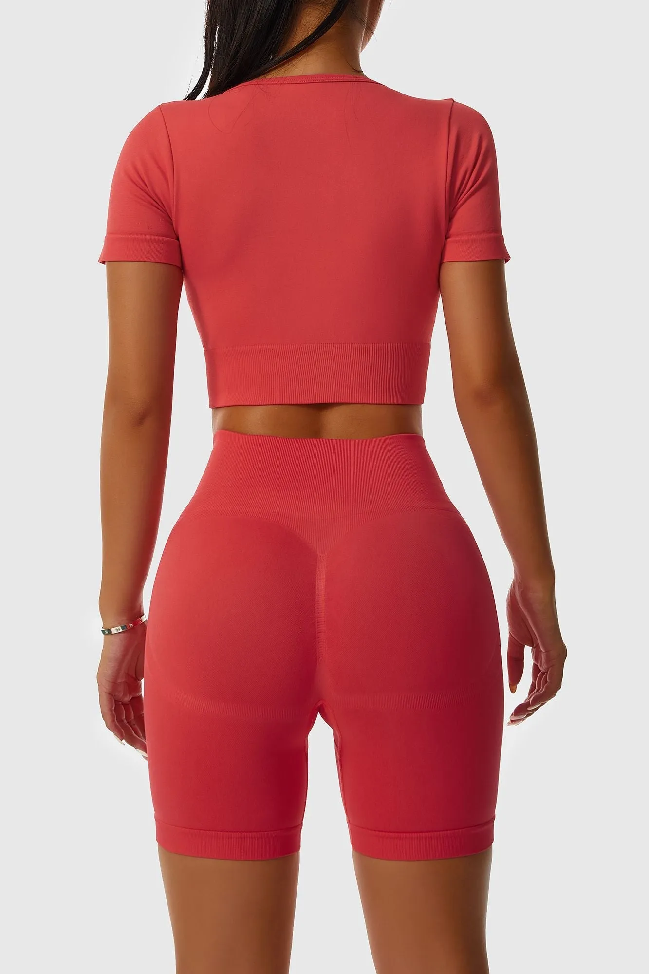 Low Scoop Neck Short Sleeve Crop Tops