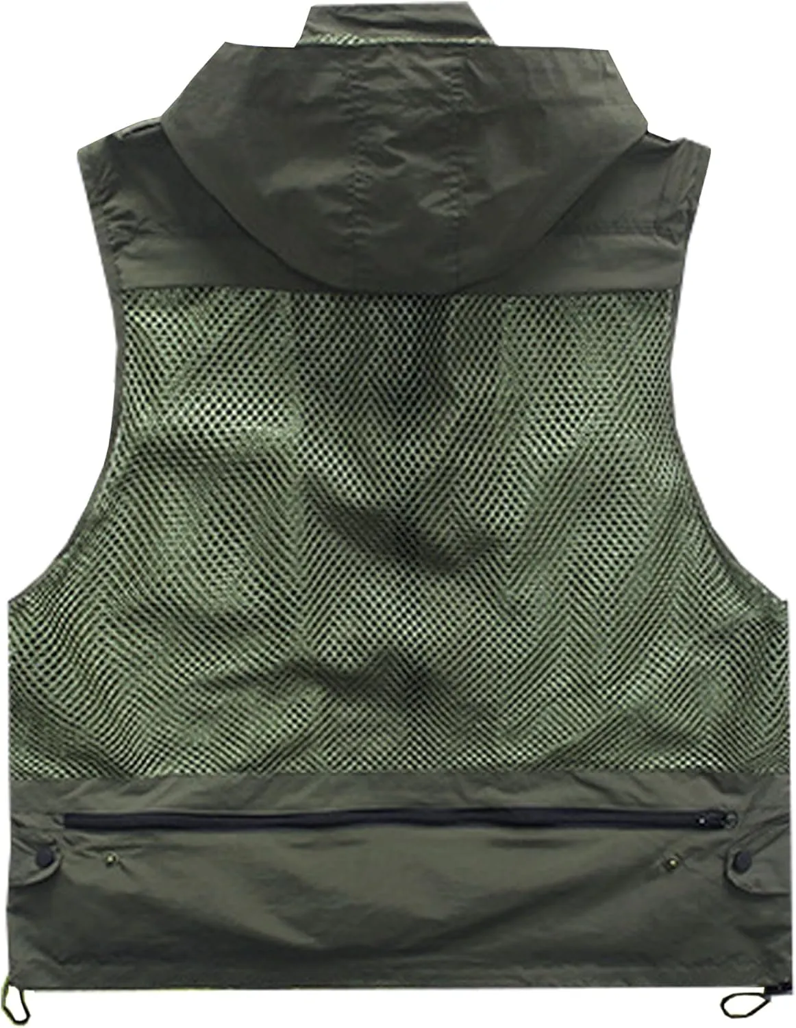 M2C Mens Hooded Mesh Multiple Pockets Traveling Vest