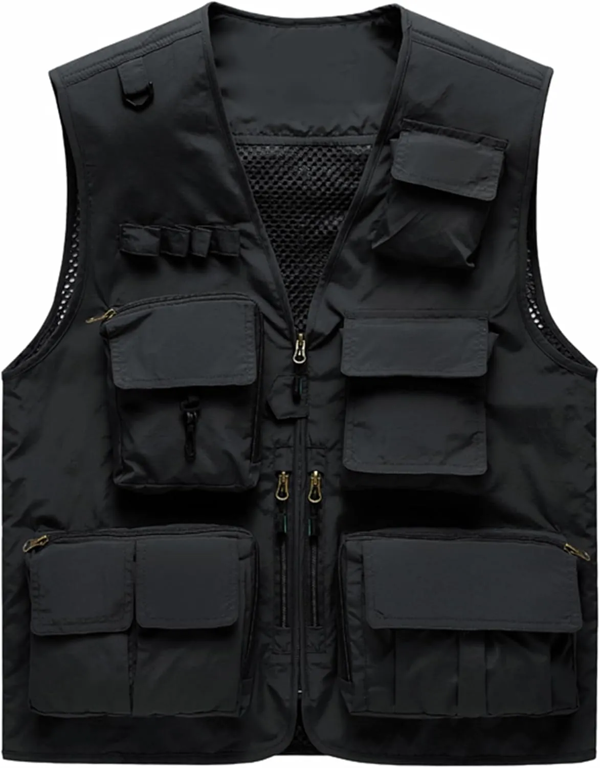 M2C Mens Hooded Mesh Multiple Pockets Traveling Vest