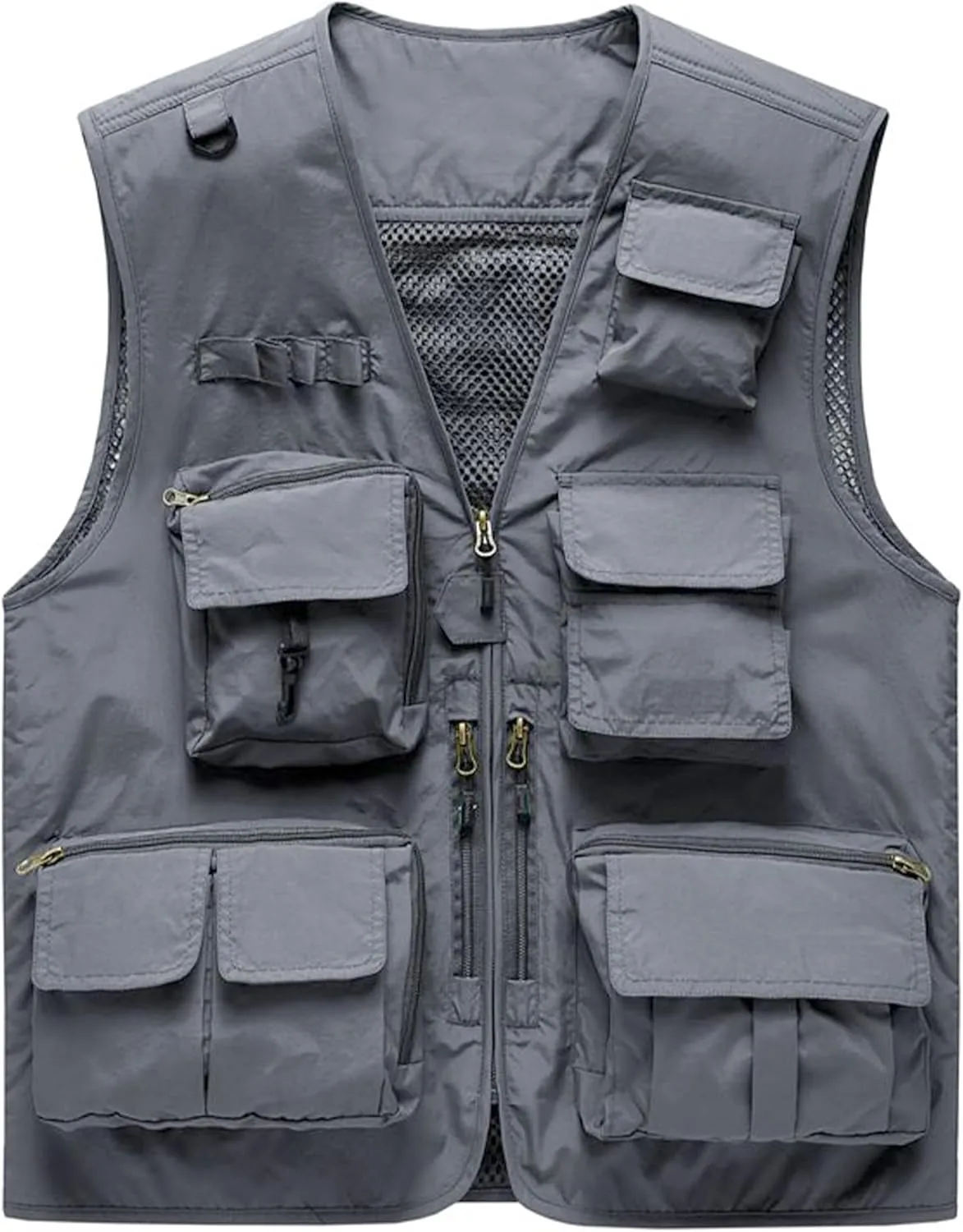 M2C Mens Hooded Mesh Multiple Pockets Traveling Vest