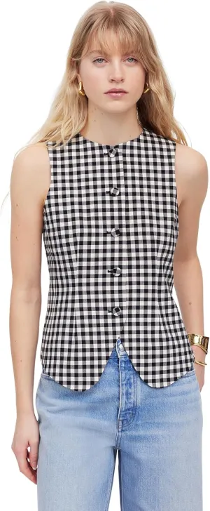 Madewell Women's Bayley Vest-Gingham Suiting