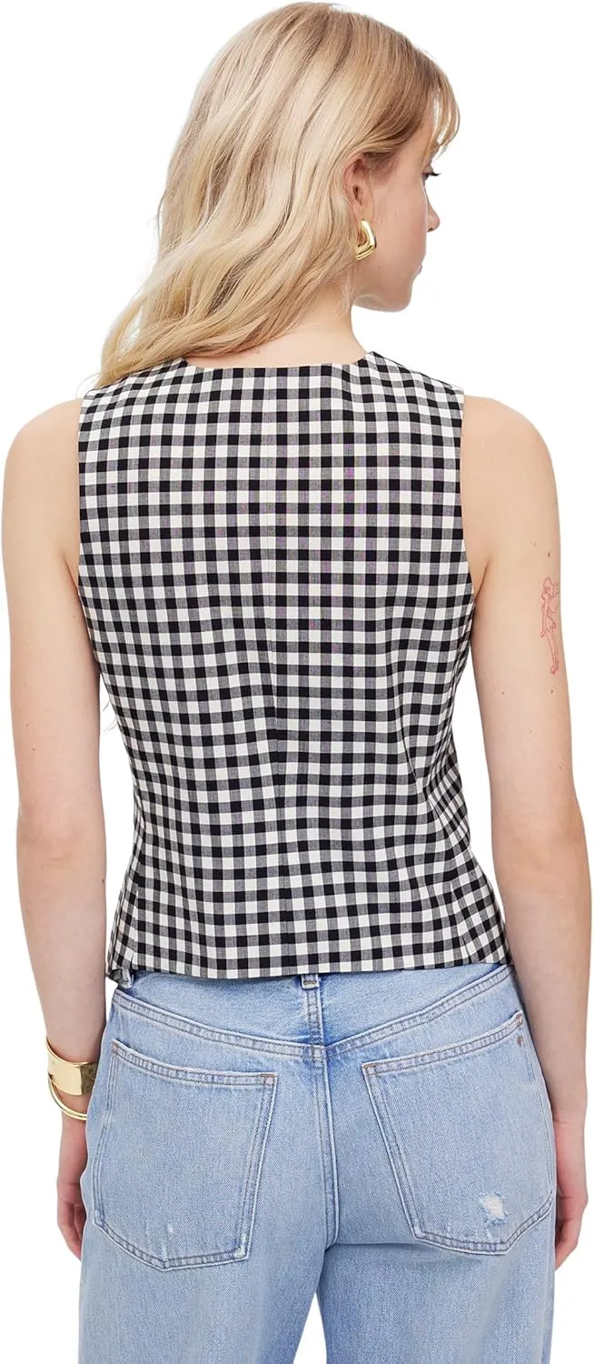 Madewell Women's Bayley Vest-Gingham Suiting
