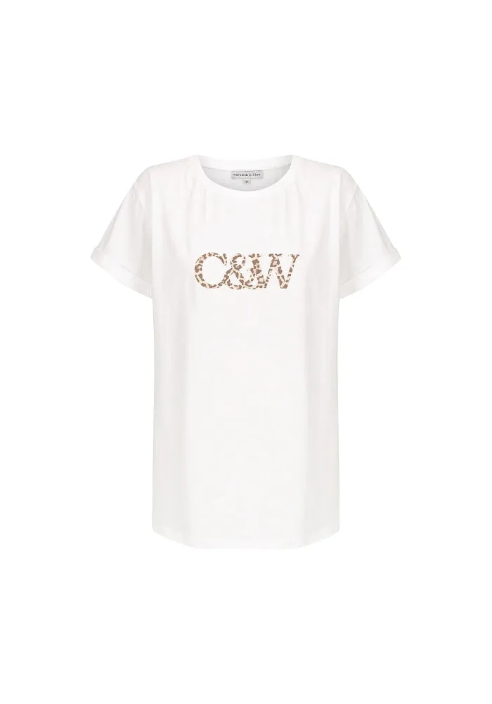 Marlo Tee - White/Hazel Leopard
