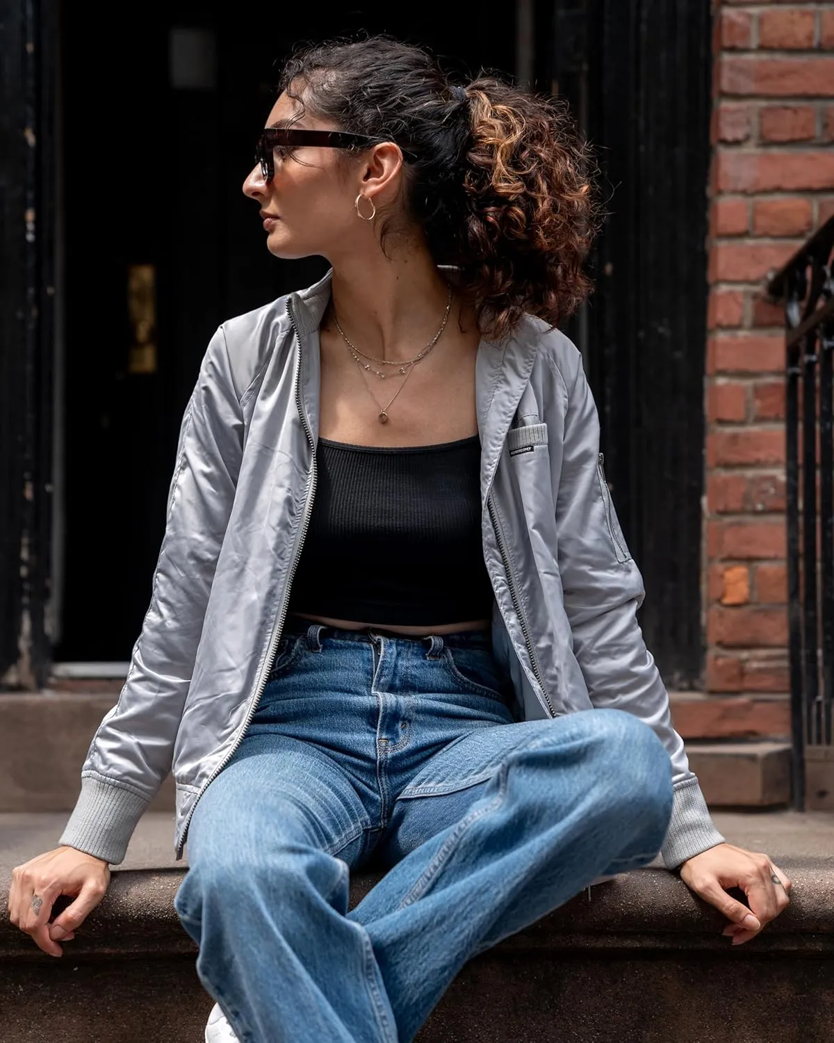 Members Only Women's Satin Bomber Jacket