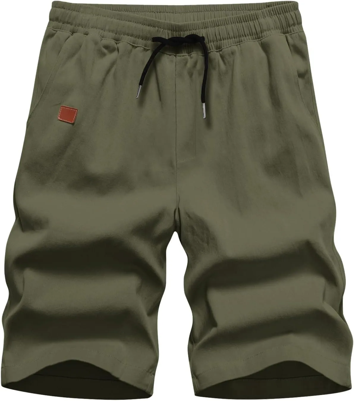 Men Athletic Shorts Summer Casual Cargo Shorts Elastic High Waisted Shorts Workout Golf Drawstring Shorts with Pocket