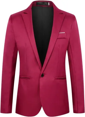 Men Coats Winter Suit Jackets Slim Fit One Button Solid Business Blazer Tops Formal Prom Suit Blazer Sports Suit Coat