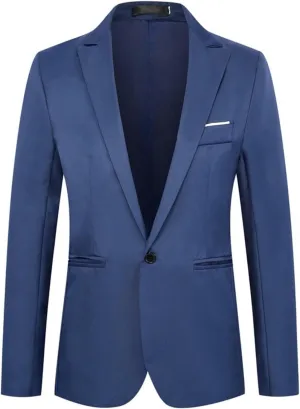 Men Coats Winter Suit Jackets Slim Fit One Button Solid Business Blazer Tops Formal Prom Suit Blazer Sports Suit Coat