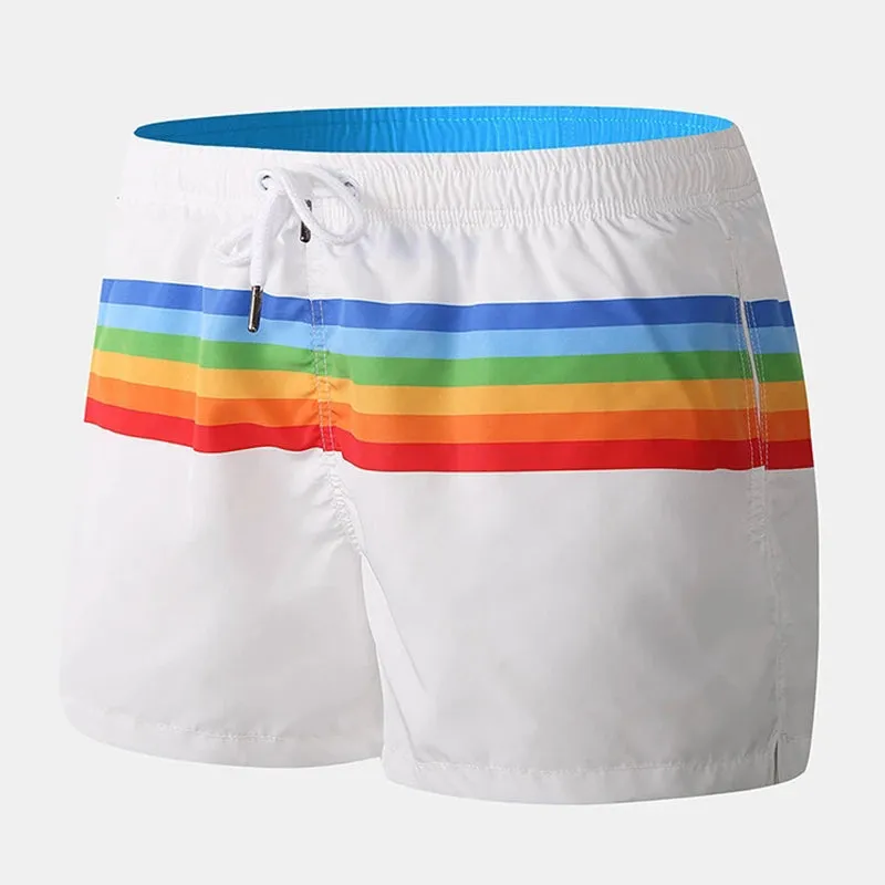 Men Colorblock Stripe Shorts Drawstring Shorts