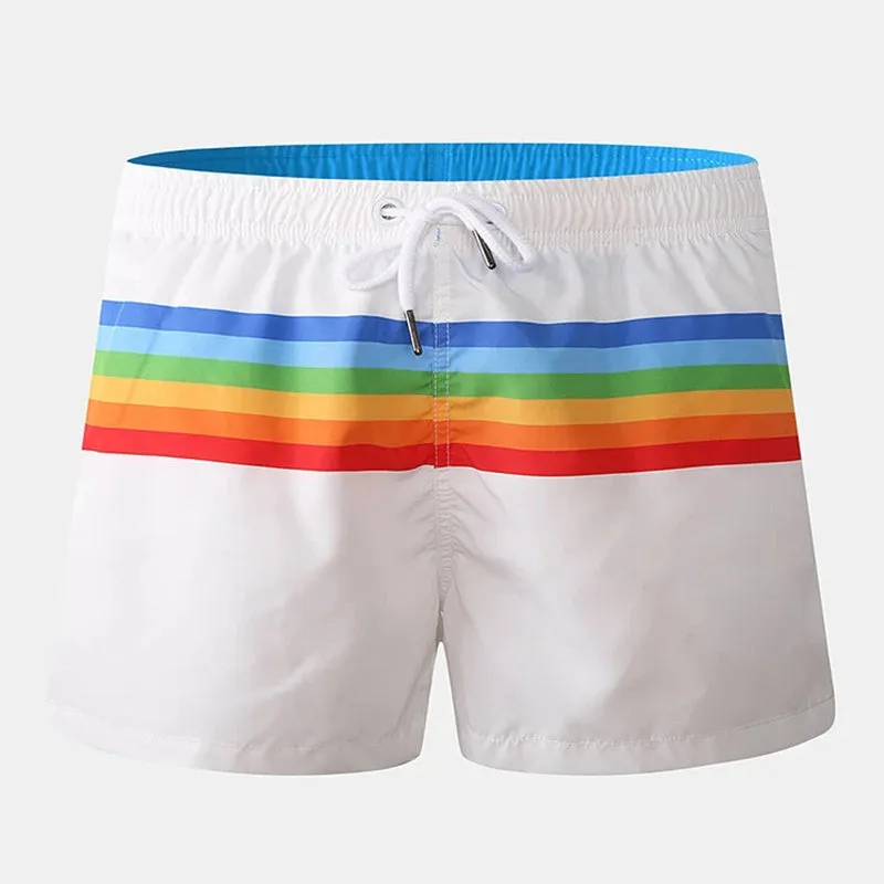 Men Colorblock Stripe Shorts Drawstring Shorts