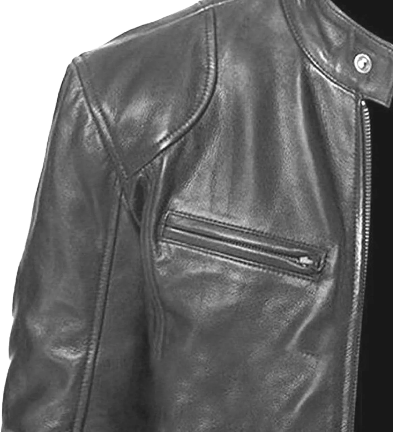 Men Faux Leather Biker Jackets Stand Collar Bomber Motorcycle Outwear Windbreaker Zip-up Slim Fit Jacket
