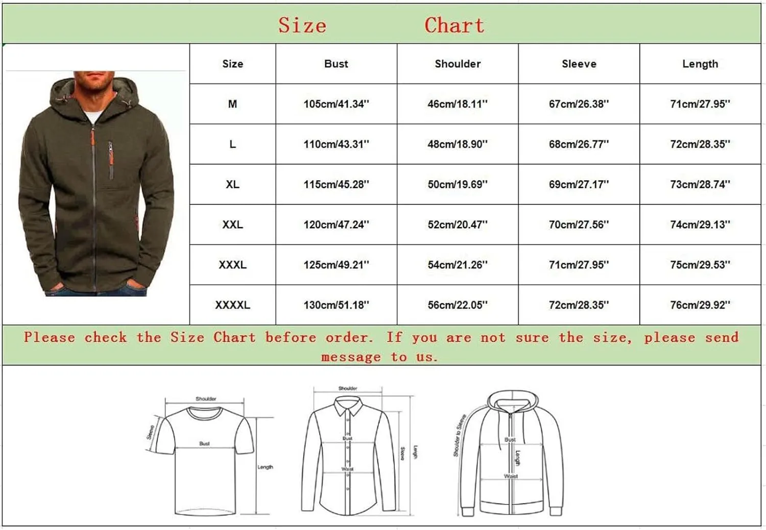 Men Hoodies Casual Hoodies for Men with Zip Pockets Full Zip Long Sleeve Sweatshirt Slim Fit Gym Sports Hooded Jacket