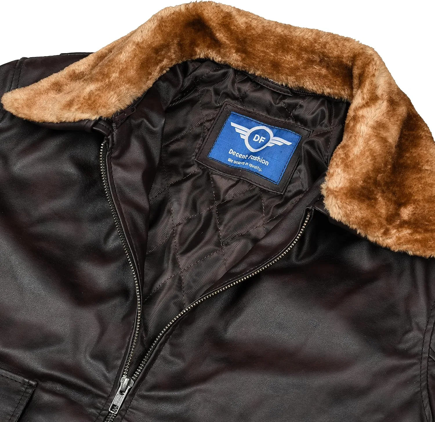 Men Leather Flight Bomber Jacket