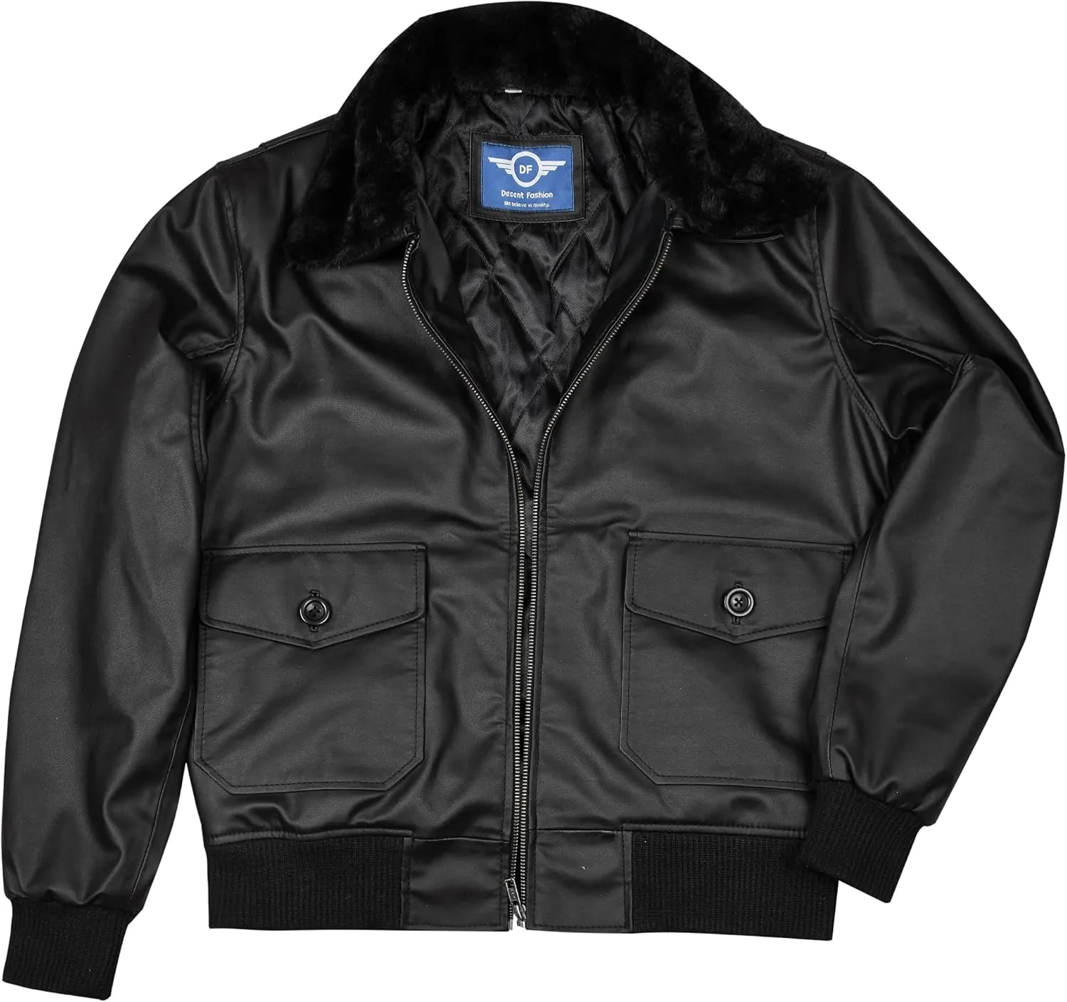 Men Leather Flight Bomber Jacket