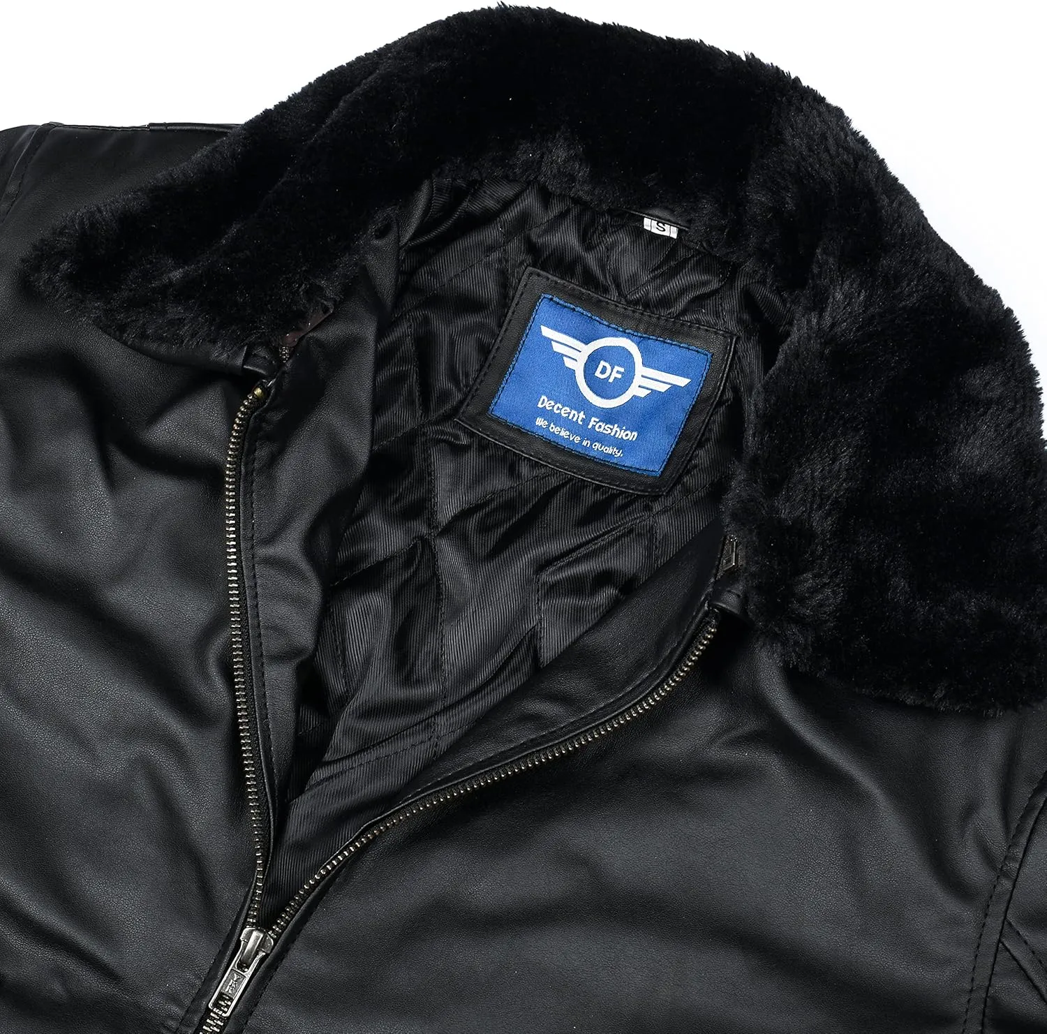 Men Leather Flight Bomber Jacket