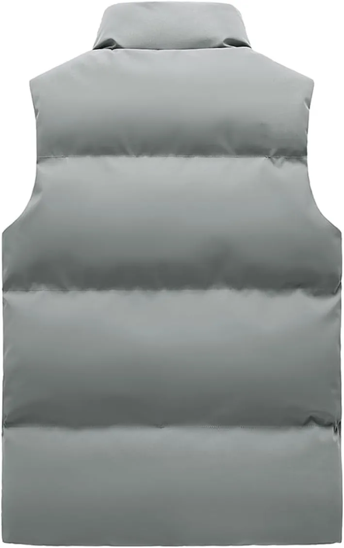 Men' Sleeveless Vest Winter Stylish Cotton-Padded Sleeveless Coats Men Stand Collar Warm Waistcoats