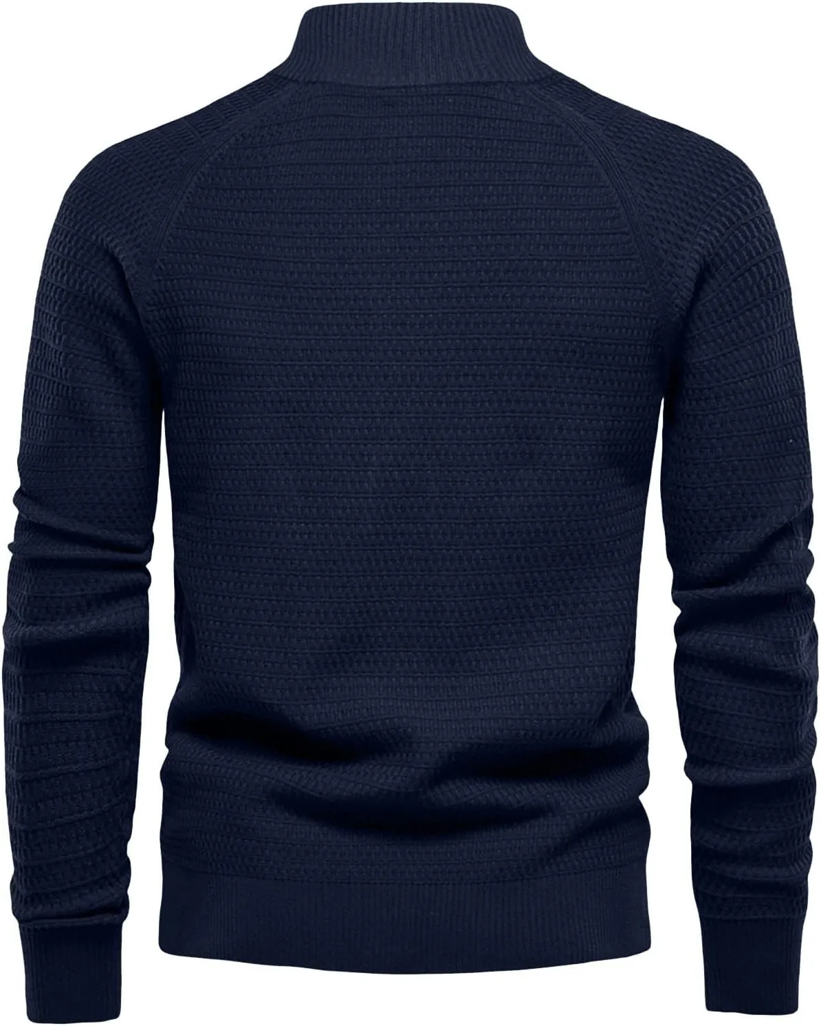 Men Sweater Cardigan,Casual Stand Collar Button Down Cable Knitted Sweater Slim Long Sleeve Basic Knitwear