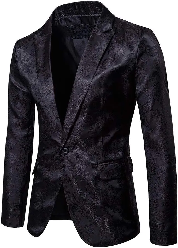 Men's 2 Piece Slim Fit Suit Set One Button Jacket Pants Wedding Party Blazer Prom Tuxedo Suits Formal Skinny Business Suit