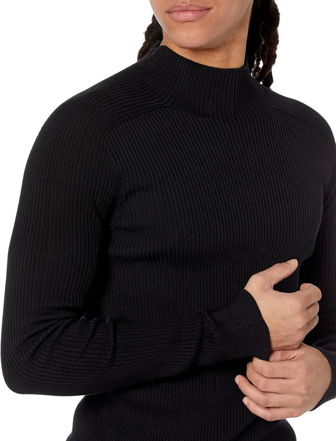 Men's 3D Turtleneck Ribbed Sweater
