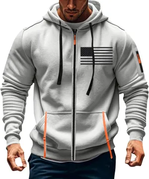 Mens America Hoodies Vintage American Flag Graphic Patriotism Hoodie 1/4 Zip Up Pullover Workout Usa Sweatshirt