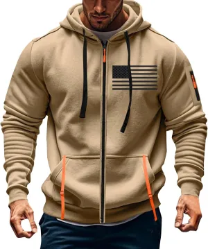 Mens America Hoodies Vintage American Flag Graphic Patriotism Hoodie 1/4 Zip Up Pullover Workout Usa Sweatshirt