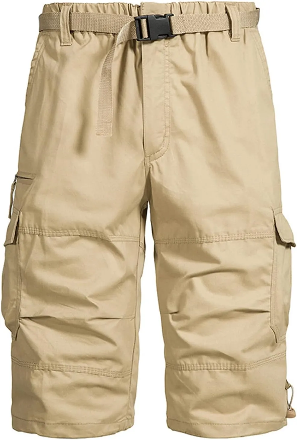 Men's Athletic Shorts Cotton Cargo Comfy Shorts Elastic Waist Summer Classic Fit Shorts with Pockets Baggy Shorts