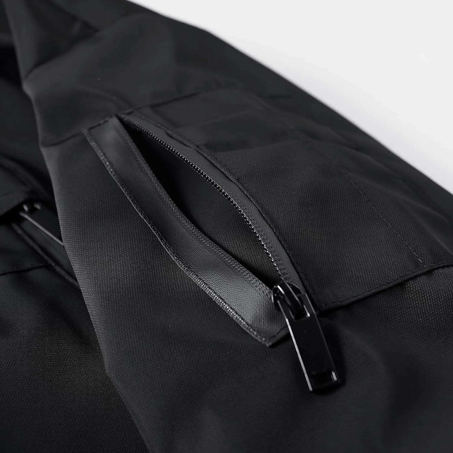 Men's Baseball Collar Jacket Multi-Pocket Jacket Thin Windproof Multi-Zip Flight Jacket