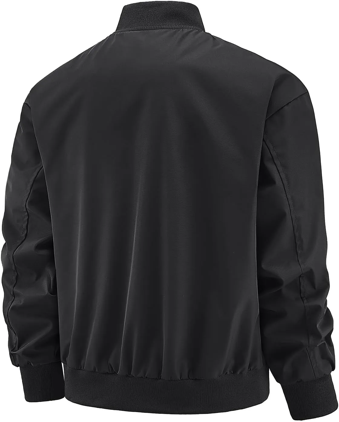 Men's Baseball Collar Jacket Multi-Pocket Jacket Thin Windproof Multi-Zip Flight Jacket