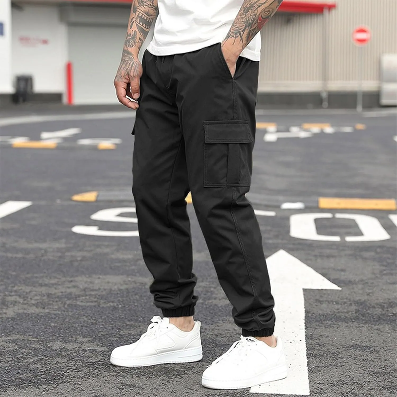 Mens Cargo Pants Flexible Athletic Comfort Work Pants Camouflage Relaxed Fit Fishing Quick-Dry Stretch Tactical Pant