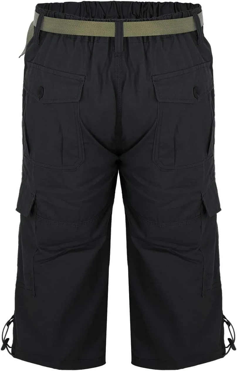 Mens Cargo Pants Loose Fit Workout Capri Pants Fashion Outdoor Sportswear Hiking Cargos Capris Mens Hiking Pants
