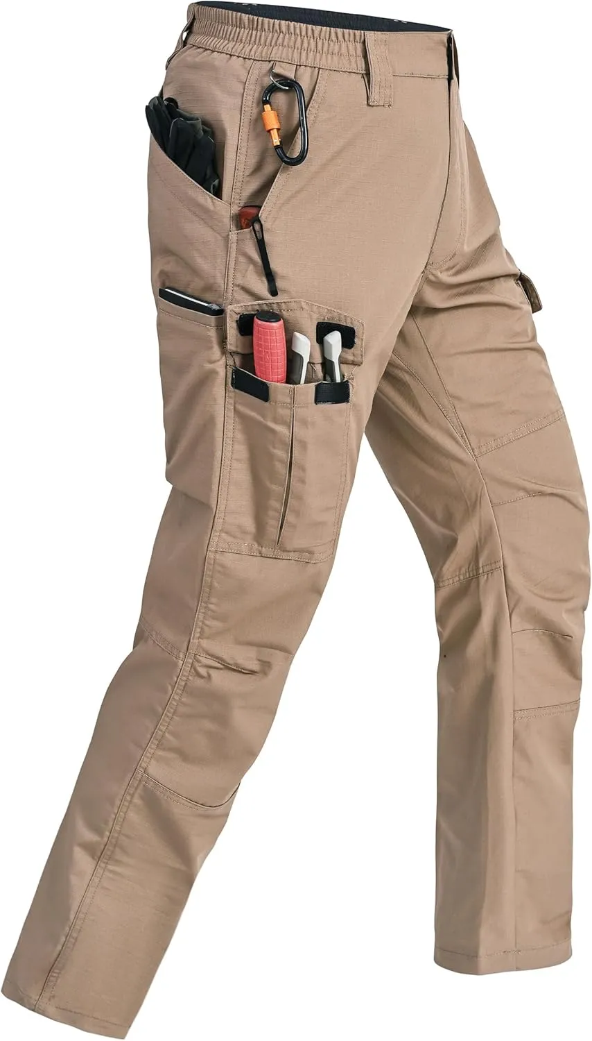 Mens Cargo Pants Ripstop Water Resistant Breathable Tactical Hiking Pants with 7 Pockets